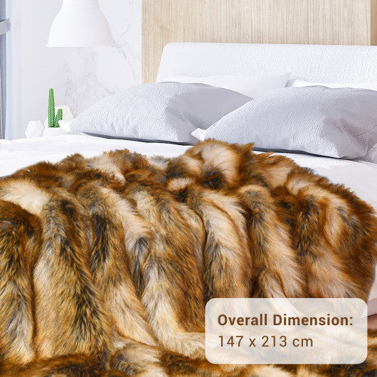 Soft Warm Fluffy for Bed Luxury Plush Faux Fur Blanket -L