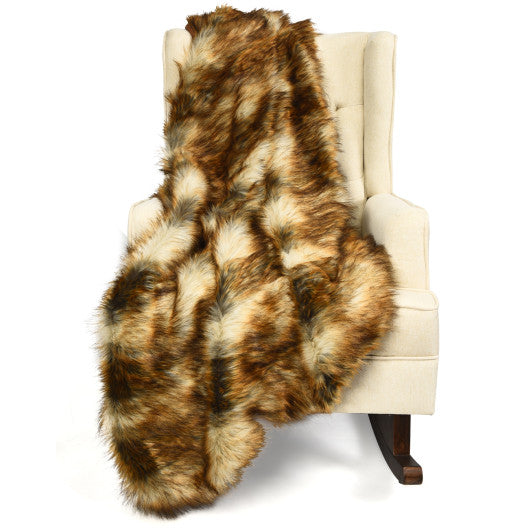 Soft Warm Fluffy for Bed Luxury Plush Faux Fur Blanket -L