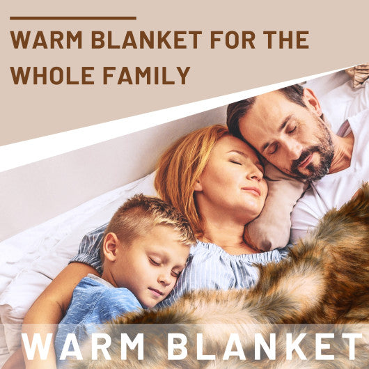 Soft Warm Fluffy for Bed Luxury Plush Faux Fur Blanket -L