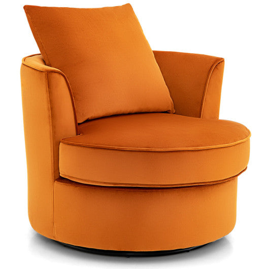 Modern 360¡ã Swivel Barrel Chair with No Assembly Needed-Orange