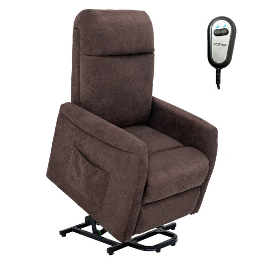 Power Lift Recliner Chair with Remote Control for Elderly-Brown