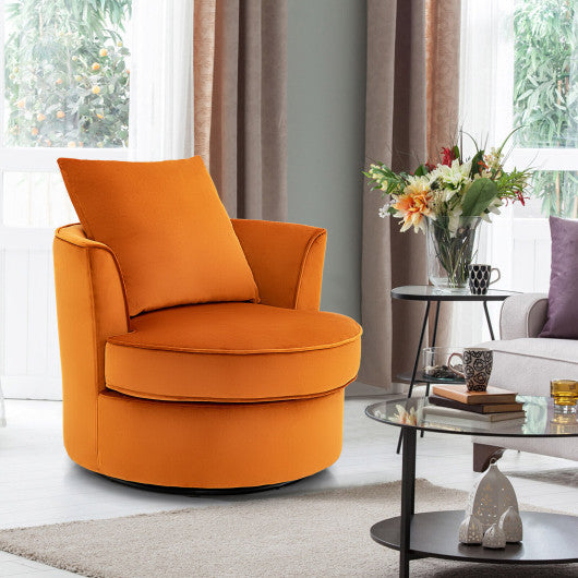 Modern 360¡ã Swivel Barrel Chair with No Assembly Needed-Orange