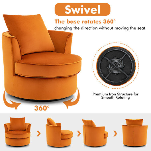 Modern 360¡ã Swivel Barrel Chair with No Assembly Needed-Orange
