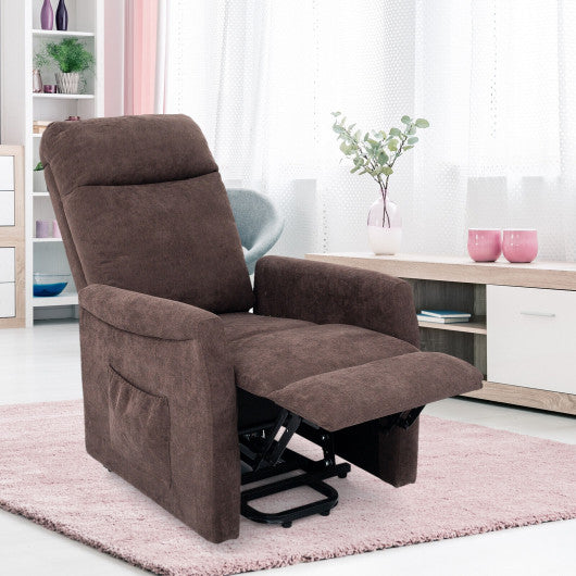 Power Lift Recliner Chair with Remote Control for Elderly-Brown