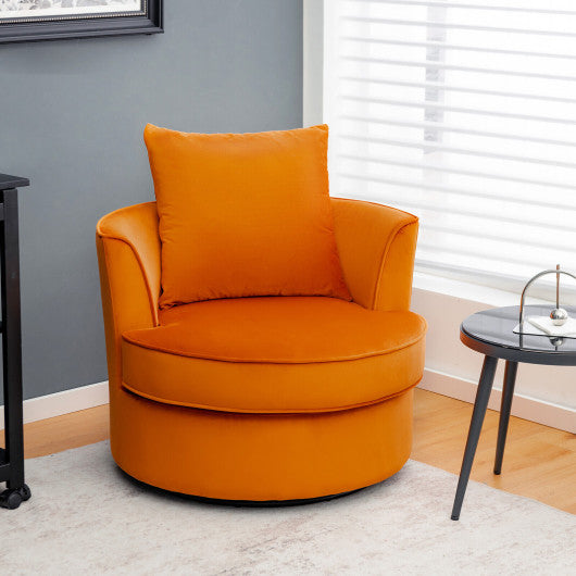 Modern 360¡ã Swivel Barrel Chair with No Assembly Needed-Orange