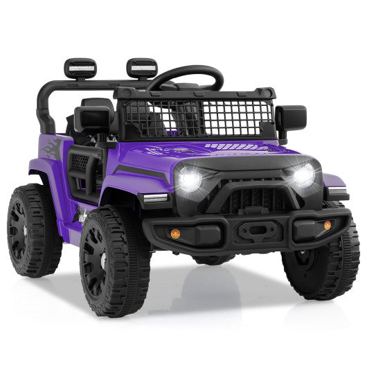 12V Kids Ride on Truck Car Battery Powered Electric Vehicle-Purple