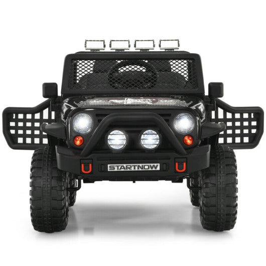 12V Kids Electric Ride On Truck with Remote Control and Operation Lever-Black