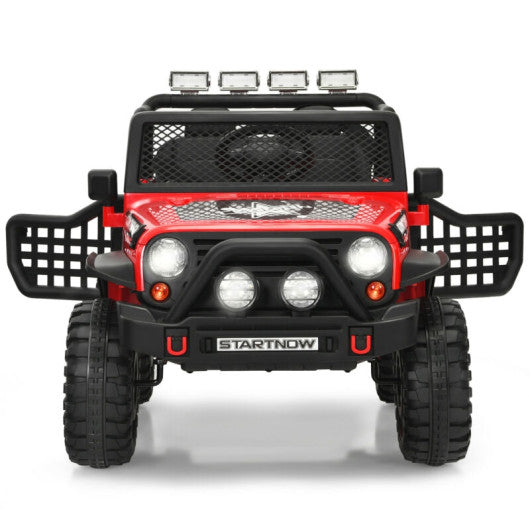 12V Kids Electric Ride On Truck with Remote Control and Operation Lever-Red