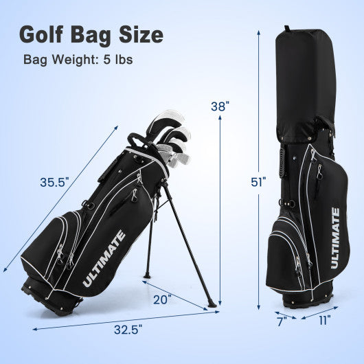 Men¡¯s Profile Complete Golf Club Package Set Includes 10 Pieces-Black