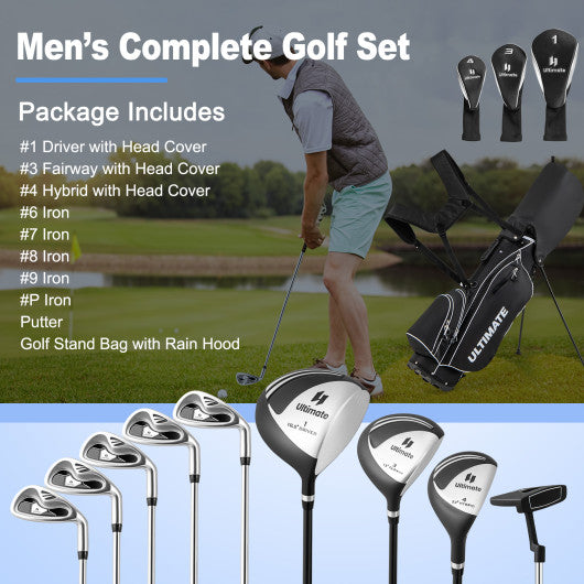 Men¡¯s Profile Complete Golf Club Package Set Includes 10 Pieces-Black