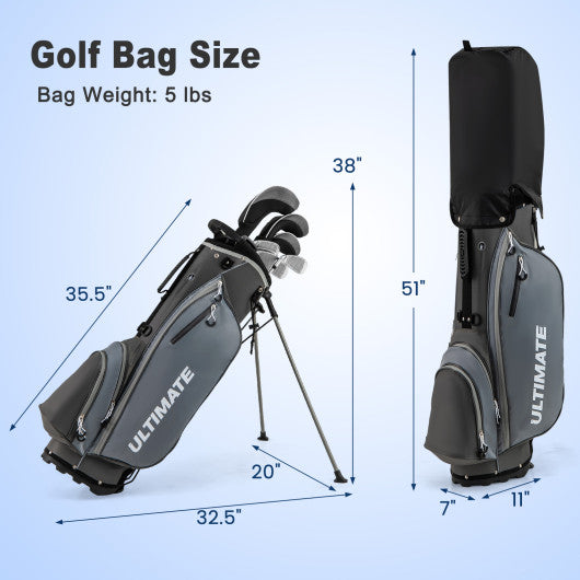 Men¡¯s Profile Complete Golf Club Package Set Includes 10 Pieces-Gray