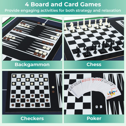 10-in-1 Combo Game Table Set 50inch Multi-Game Table with Foosball-Brown