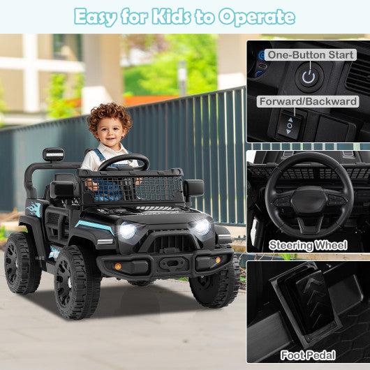 12V Kids Ride on Truck Car Battery Powered Electric Vehicle-Black