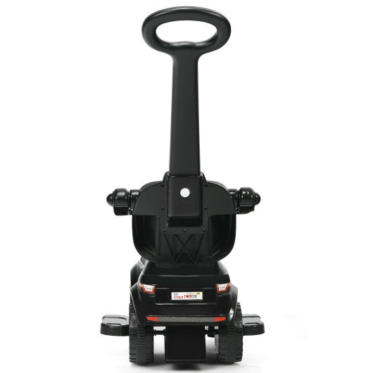 3 in 1 Ride on Push Car Toddler Stroller Sliding Car with Music-Black