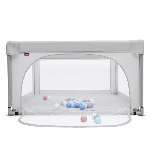 Large Safety Play Center Yard with 50 Balls for Baby Infant-Gray