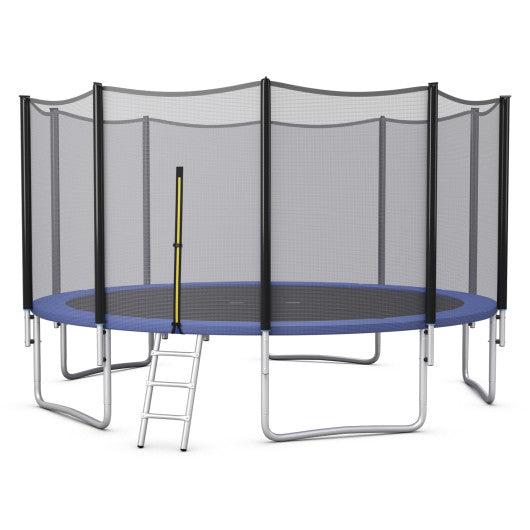 8/10/12/14/15/16Feet Outdoor Trampoline Bounce Combo with Safety Closure Net Ladder-15 ft