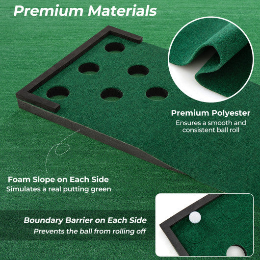 11 FT Indoor Outdoor Putting Green Mat with 2 Adjustable Putters and 6 Balls