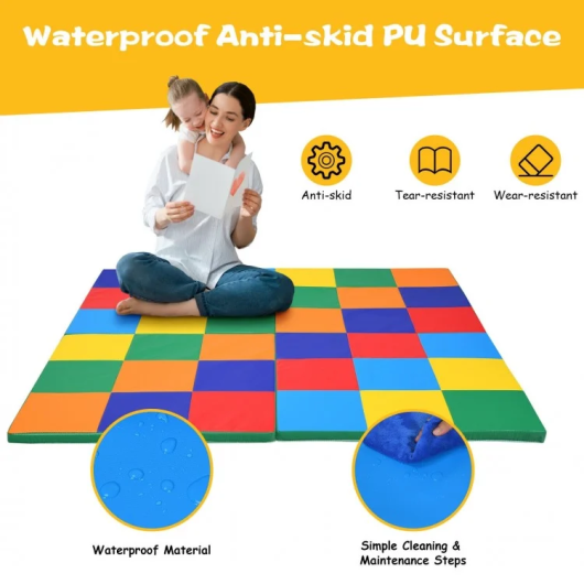 Multi-Colored 58 Inch Toddler Foam Play Mat