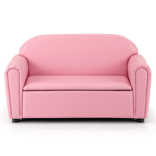 Kids Sofa Armrest Chair with Storage Function-Pink