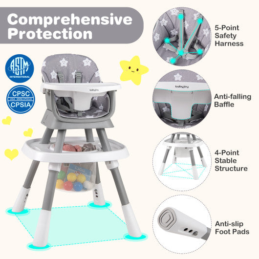 16-in-1 Baby High Chair with Activity Center and Booster Seat for Babies and Toddlers-Grey
