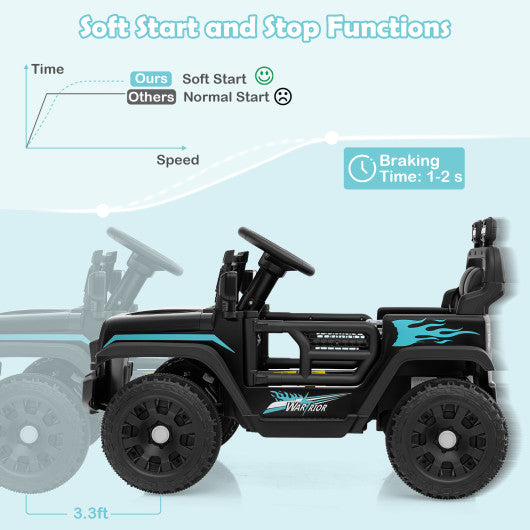 12V Kids Ride on Truck Car Battery Powered Electric Vehicle-Black