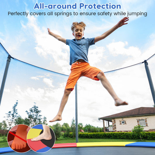 8-16 FT Trampoline Pad Replacement Safety Pad with Fixing Straps (Multicolor)-15FT