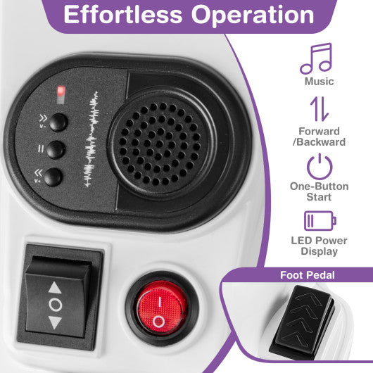 12V Unicorn Ride on Toy with Training Wheels and Horse Riding Mode-Rose Red