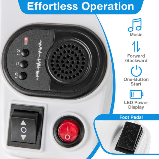 12V Unicorn Ride on Toy with Training Wheels and Horse Riding Mode-Navy