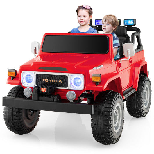 12V 2-Seat Licensed Kids Ride On Toyota FJ40 Car with 2.4G Remote Control-Red