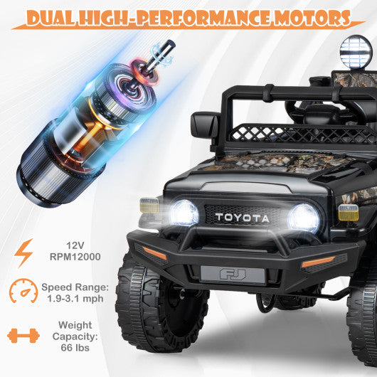 12V 7Ah Licensed Toyota FJ Cruiser Electric Car with Remote Control-Black