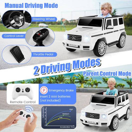 12V Battery Powered Mercedes-Benz G500 Kids Ride-on Car-White