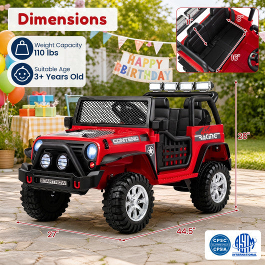 12V Electric 2-Seater Kids Ride On Car with Parent Remote Control-Red