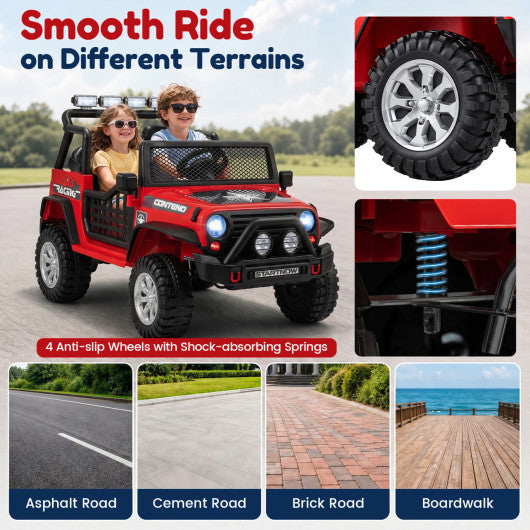 12V Electric 2-Seater Kids Ride On Car with Parent Remote Control-Red
