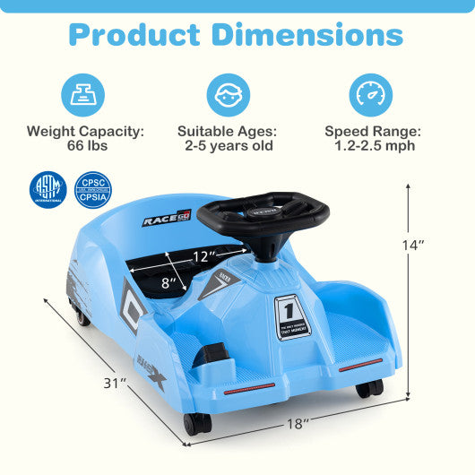 12V Electric Cleaning Go Kart with Detachable Mop and Remote Control-Blue