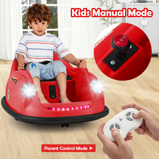 12V Electric Kids Ride on Bumper Car Battery Powered Bumping Car with Remote Control-Red