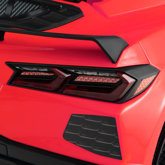 12V Electric Kids Ride On Car Licensed Chevrolet Corvette C8 with Remote Control Ages 3+ Years Old-Red