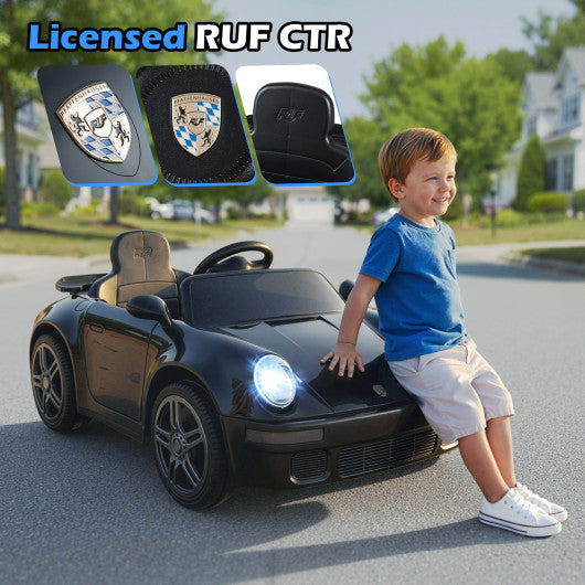 12V Electric Ride On Car Licensed RUFCTR with Remote Control and Music-Black