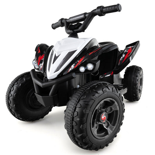 12V Kids Ride On ATV 4-Wheeler Quad with LED Lights and 7 mph Max Speed-Black