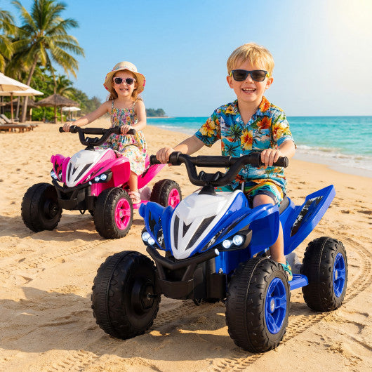 12V Kids Ride On ATV 4-Wheeler Quad with LED Lights and 7 mph Max Speed-Navy