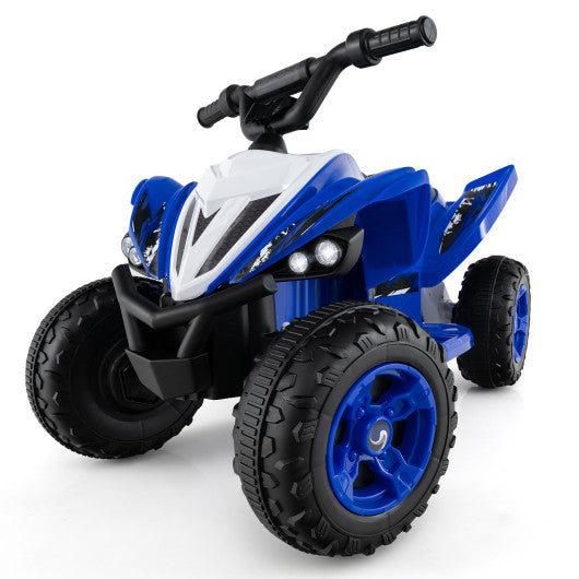 12V Kids Ride On ATV 4-Wheeler Quad with LED Lights and 7 mph Max Speed-Navy