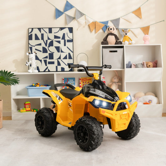 12V Kids Ride On ATV with High/Low Speed and Comfortable Seat-Yellow
