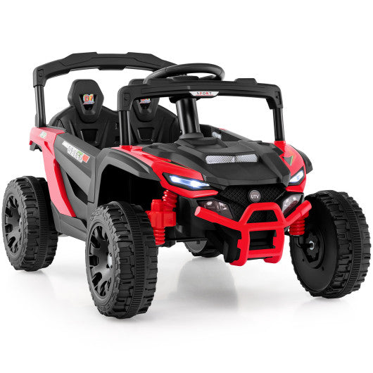 12V Kids Ride On Car UTV Electric Vehicle with LED Lights Music and Horn-Red