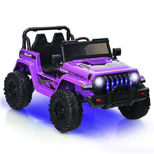 12V Kids Ride-on Jeep Car with 2.4 G Remote Control-Purple