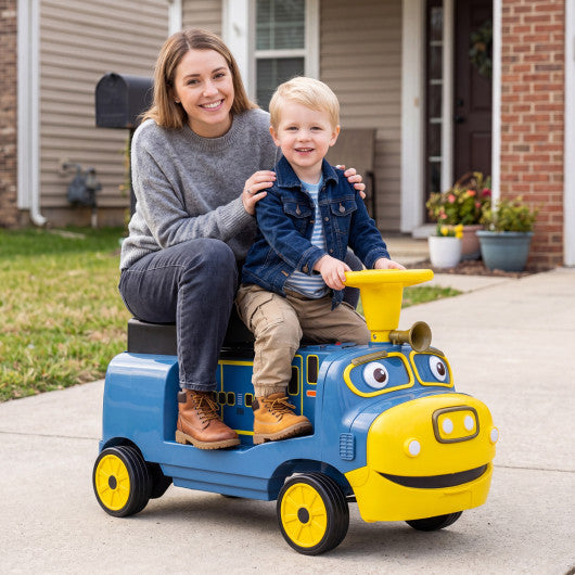 12V Kids Ride on Train 3-Seater with Detachable Carriage Licensed Chuggington-Blue