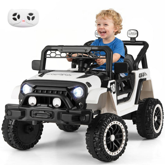 12V Kids Ride on Truck with Remote Control and 3 Speeds-Black