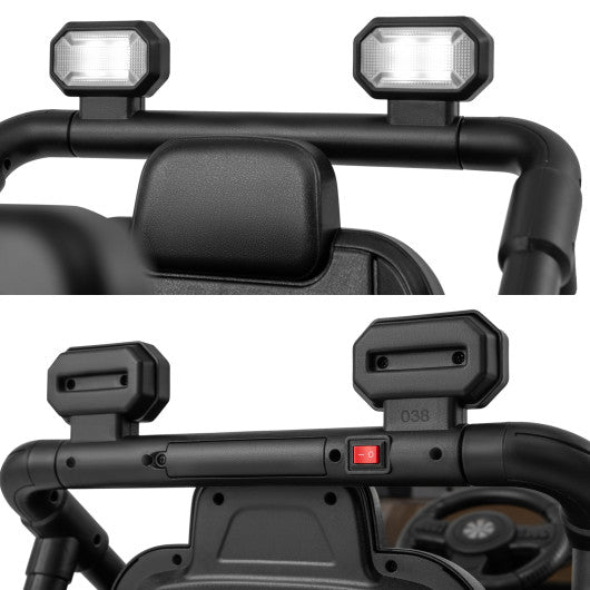 12V Kids Ride on Truck Car with Remote Control Threaded Wheels and 3 Speeds-Red