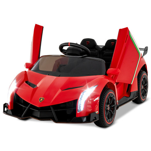 12V Licensed Lamborghini 4WD Kids Ride-on Sports Car with 2.4G Remote-Red
