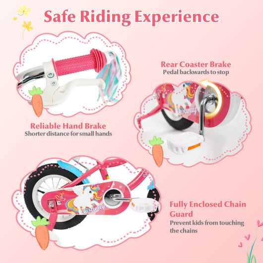 12/14/16/18 Inch Girls Bike for 3-8 Years Old Kids Bike with Doll Seat-12 inches