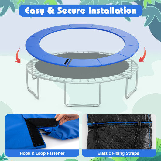 12 Feet Trampoline Pad Replacement Safety Pad with Fixing Straps (Blue)