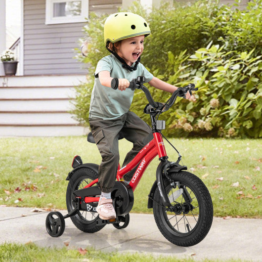 12 Inch Kids Bike Adjustable Bicycle with Reflectors and Bell for 3-4 Years Old